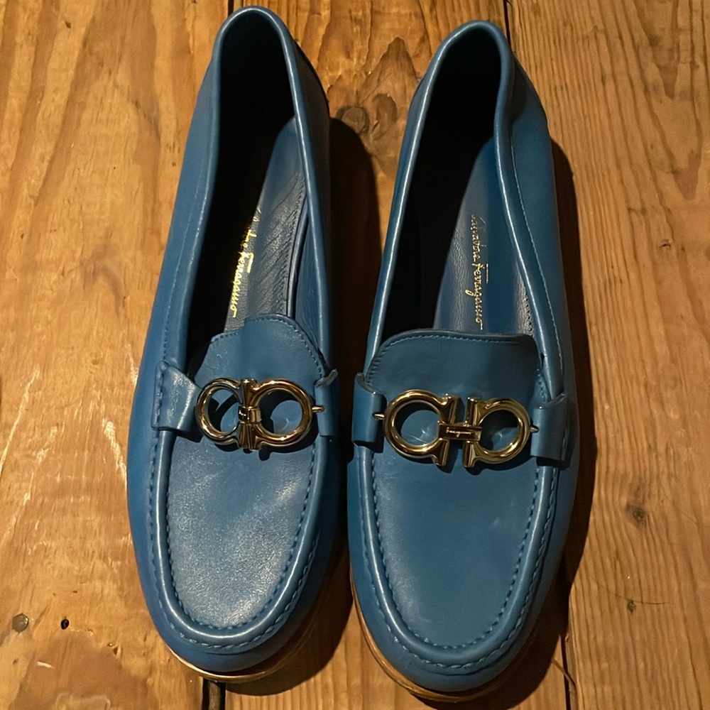 Ferragamo Blue Loafers 7.5